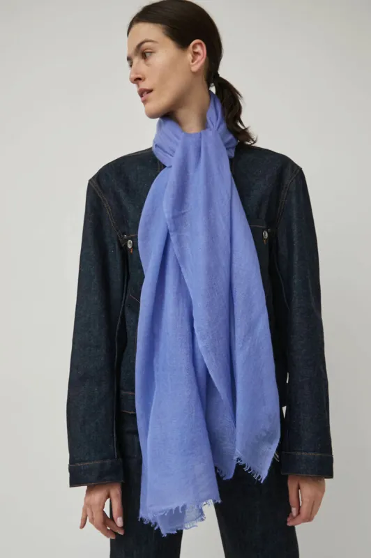 Meg Cohen Long Cashmere Whisper Scarf in New Blue sold by No. 6