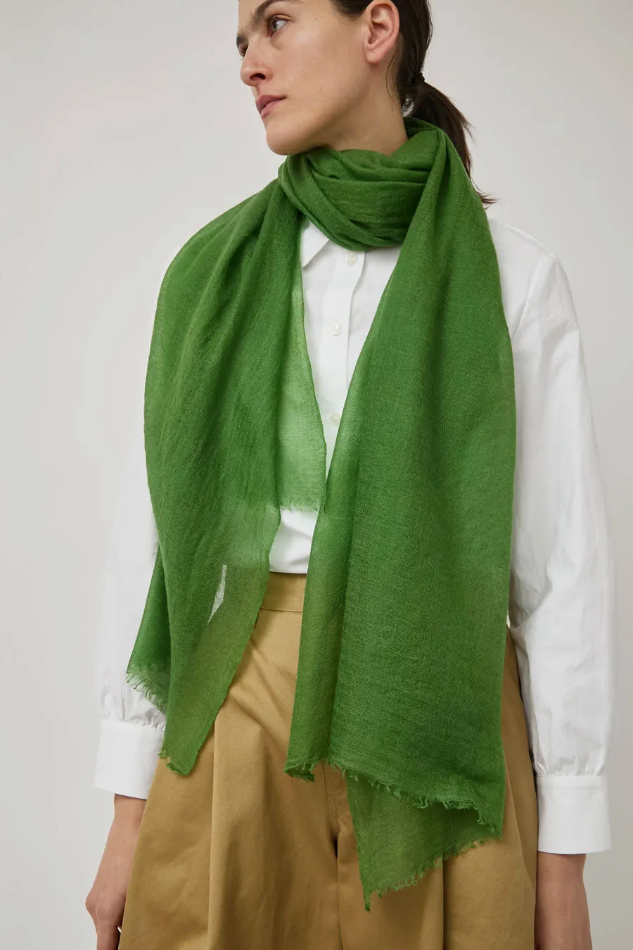 Meg Cohen Long Cashmere Whisper Scarf in Moss sold by No. 6 product image thumbnail 3