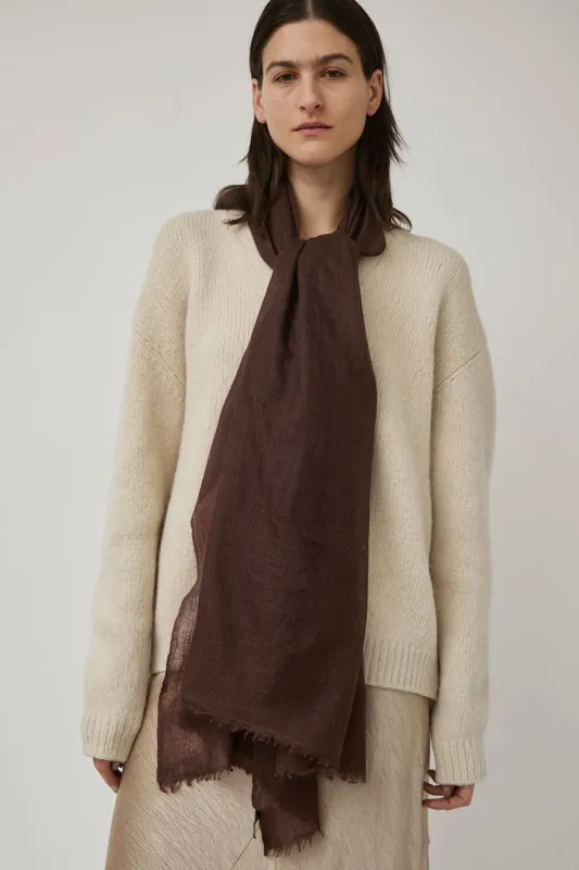 Meg Cohen Long Cashmere Whisper Scarf in Chocolate sold by No. 6
