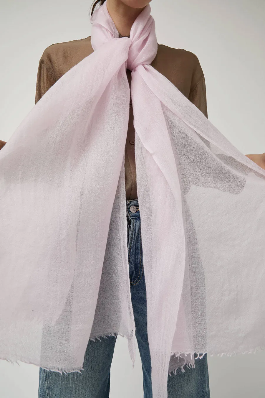 Meg Cohen Long Cashmere Whisper Scarf in Blush sold by No. 6 product image thumbnail 2