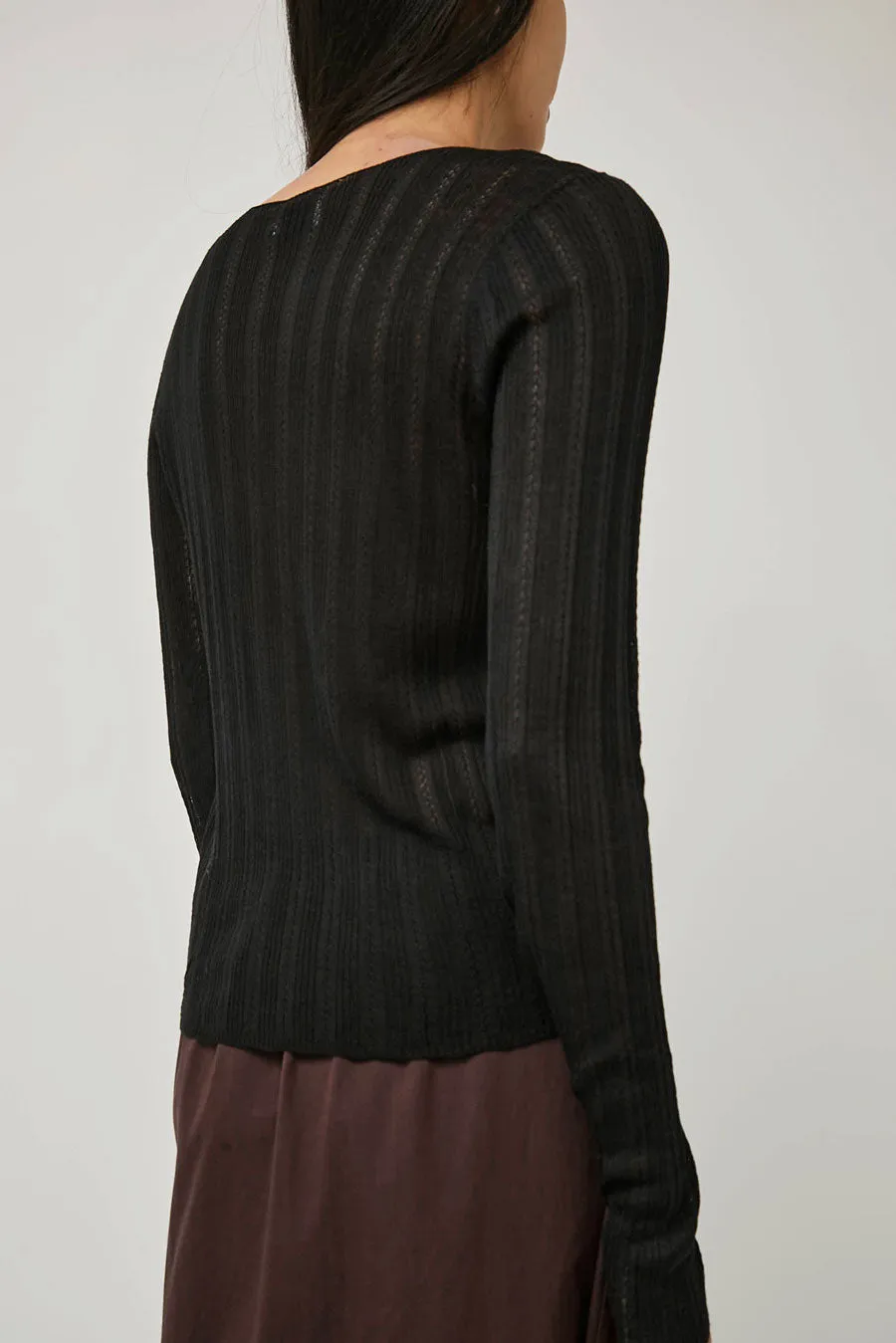 Deiji Studios Open Work Longsleeve in Black sold by No. 6 product image thumbnail 4