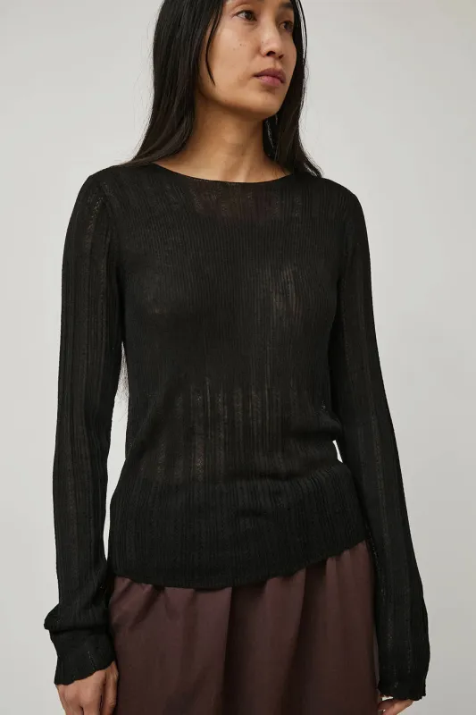 Deiji Studios Open Work Longsleeve in Black sold by No. 6