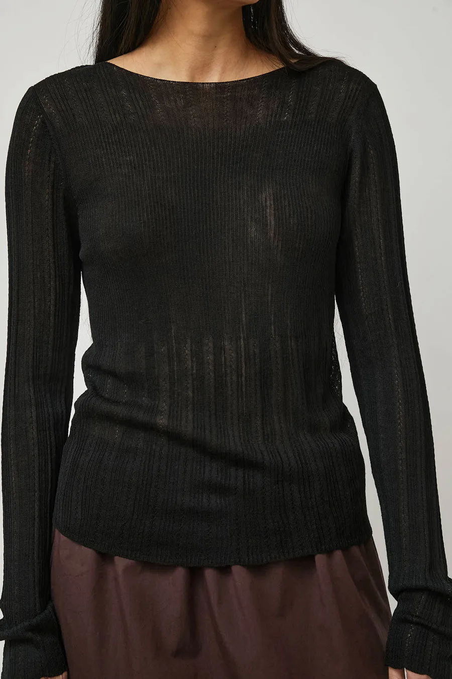 Deiji Studios Open Work Longsleeve in Black sold by No. 6 product image thumbnail 3