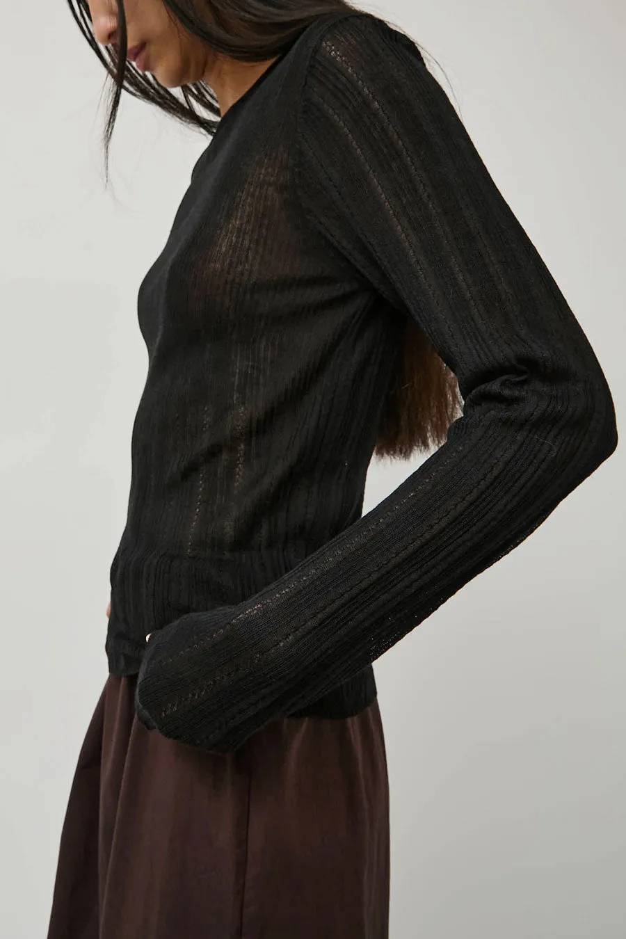 Deiji Studios Open Work Longsleeve in Black sold by No. 6 product image thumbnail 2