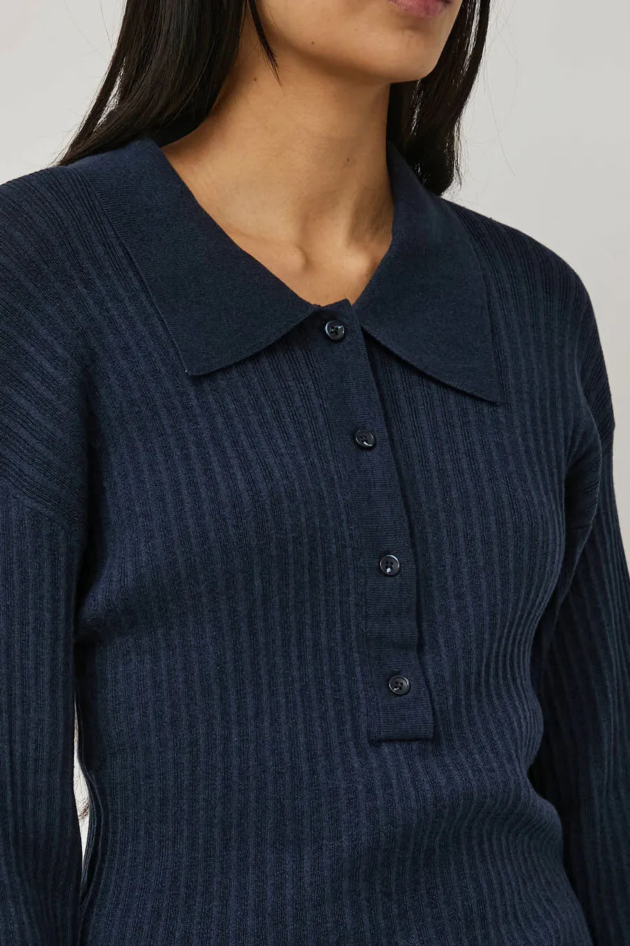 Deiji Studios Polo Knit in Dark Blue sold by No. 6 product image thumbnail 3