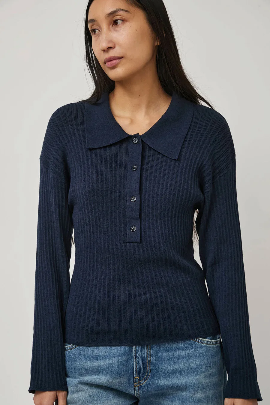 Deiji Studios Polo Knit in Dark Blue sold by No. 6 product image thumbnail 5