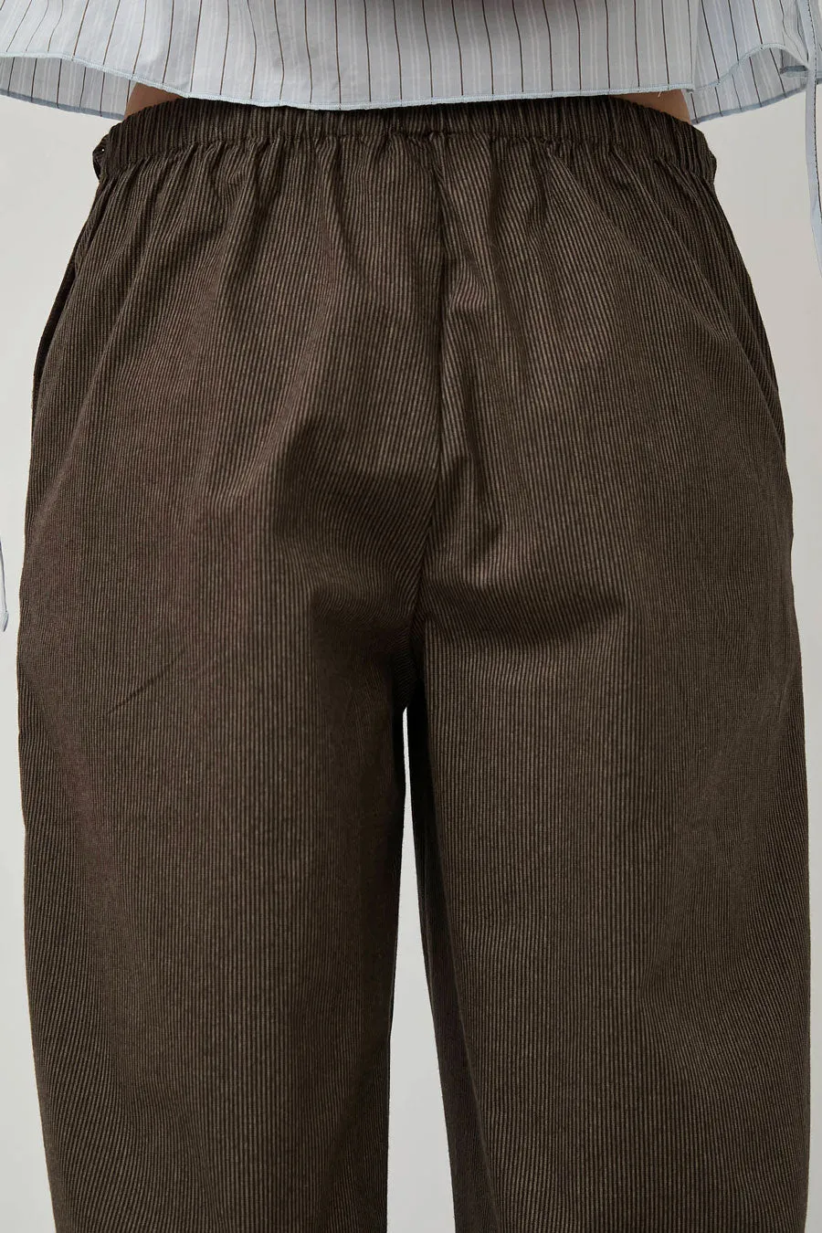 Deiji Studios Double Belted Pant in Brown Stripe sold by No. 6 product image thumbnail 5