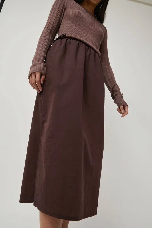 Deiji Studios Mid Day Skirt in Umber sold by No. 6