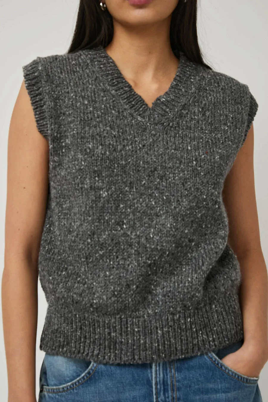 HOWLIN' Lost my Sleeves Knit Vest in Charcoal sold by No. 6 product image thumbnail 3