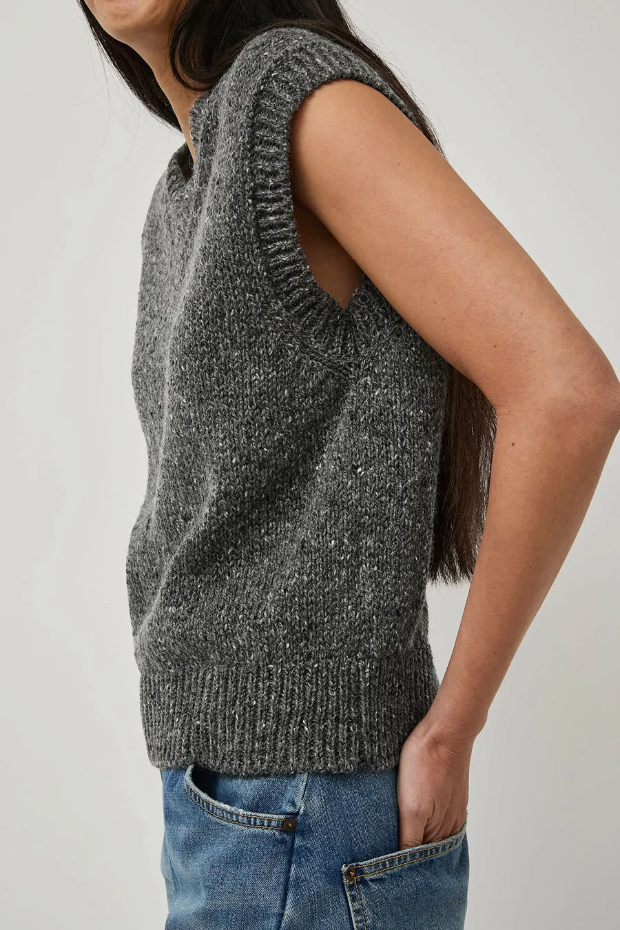 HOWLIN' Lost my Sleeves Knit Vest in Charcoal sold by No. 6 product image thumbnail 2