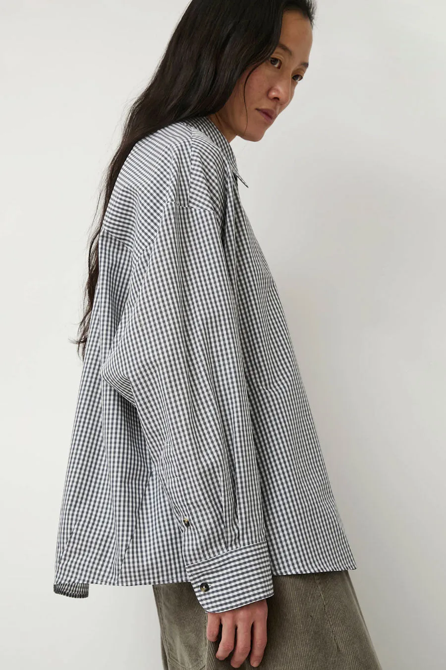 CORDERA Oversized Shirt in Vichy Grey sold by No. 6 product image thumbnail 3