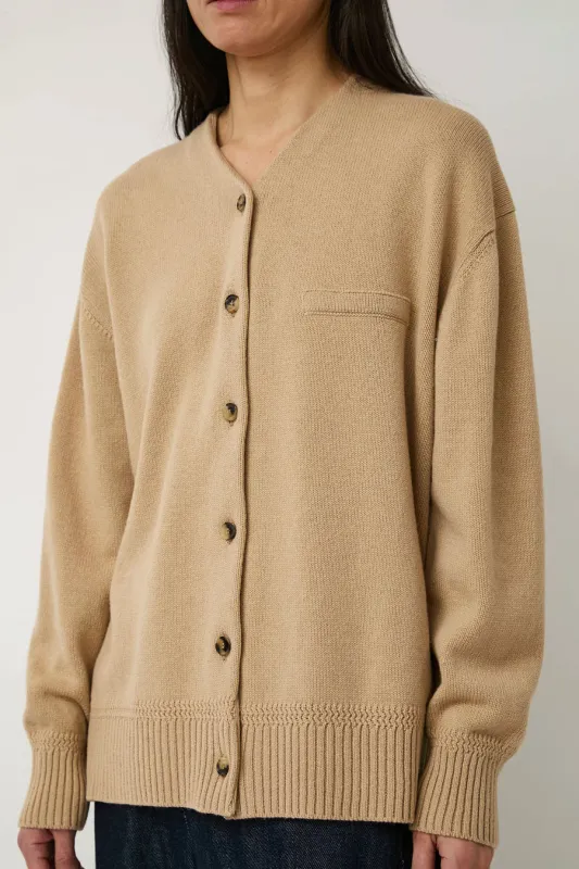CORDERA Merino Wool Cardigan in Beige sold by No. 6