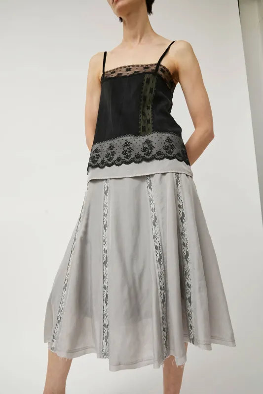 Greta Garmel Lace Godet Skirt in Light Grey made by No. 6
