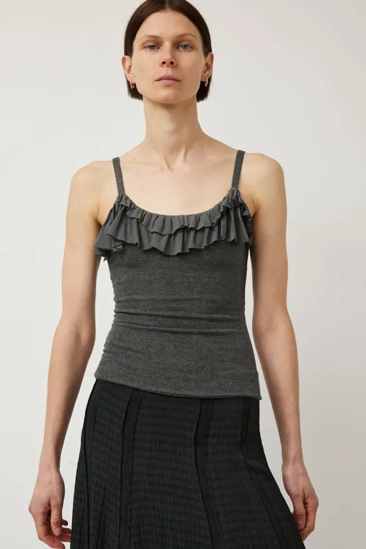 Greta Garmel Knit Flounce Tank in Grey sold by No. 6
