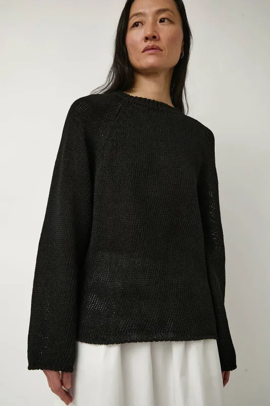 Nothing Written Paper Loose Fit Pullover in Black made by No. 6