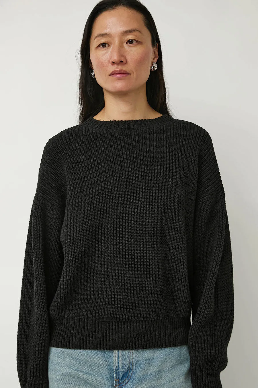 Baserange Mea Sweater in Black Melange sold by No. 6