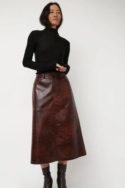 No.6 Aimee Skirt in Brown Crackle sold by No. 6