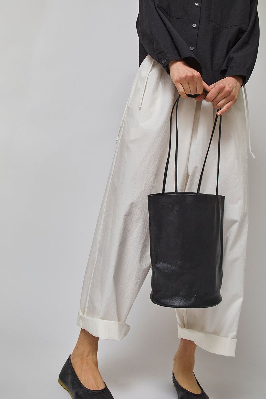 Modern Weaving Draped Oval Bucket Bag in Black sold by No. 6 product image thumbnail 2