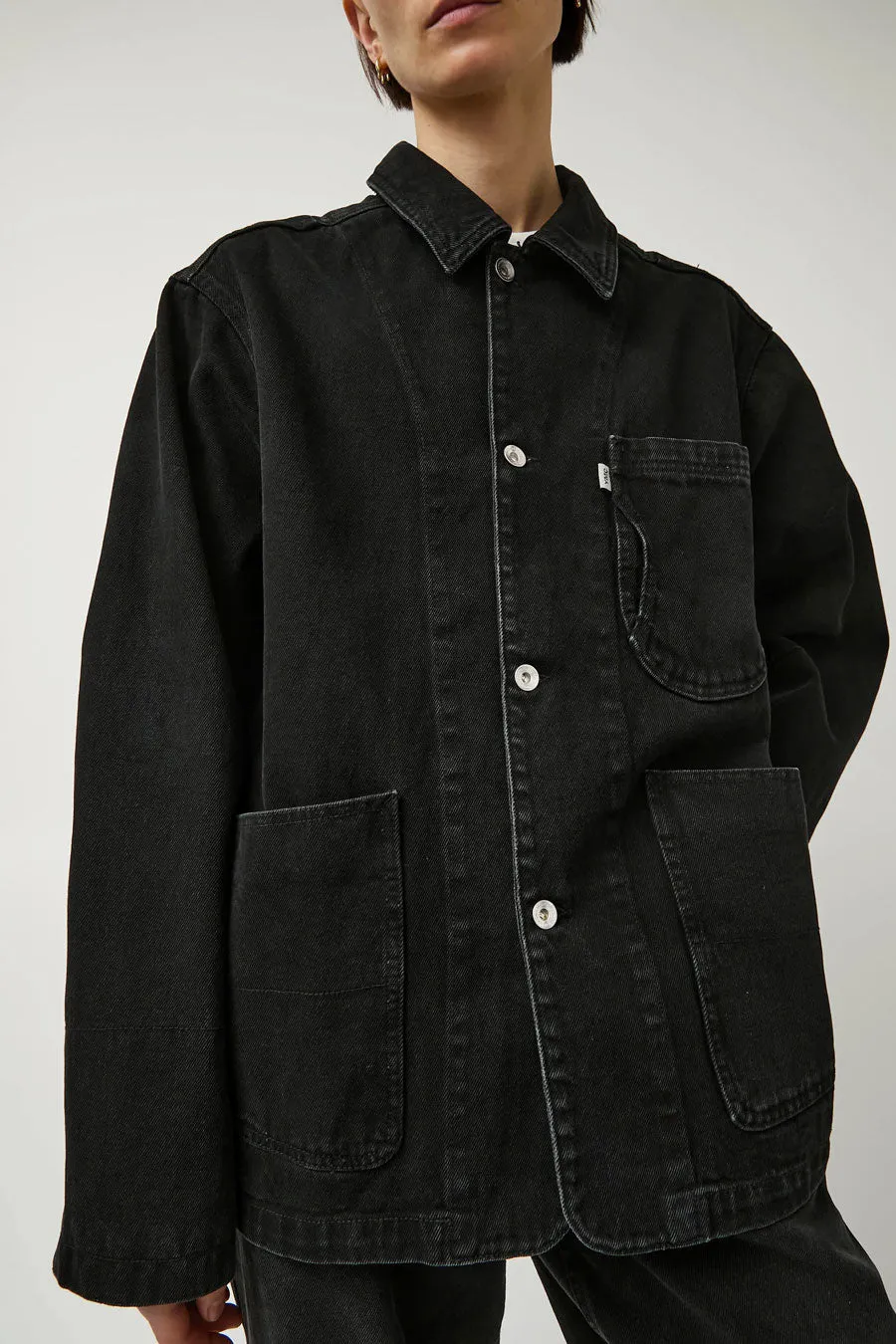 YMC Construction Jacket in Charcoal Denim sold by No. 6