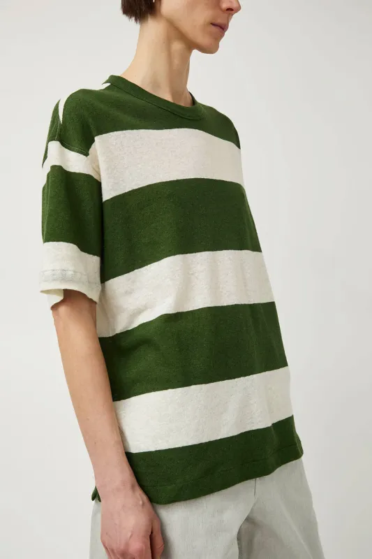 YMC Triple T Shirt in Green and Off White sold by No. 6