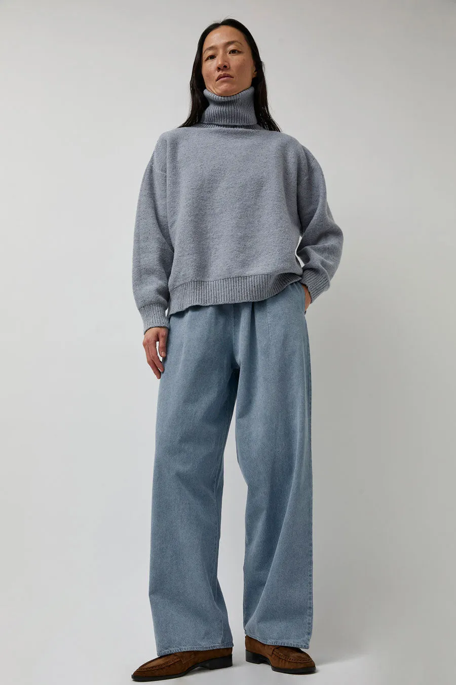 Baserange Cravat Pants in Light Blue Wash sold by No. 6