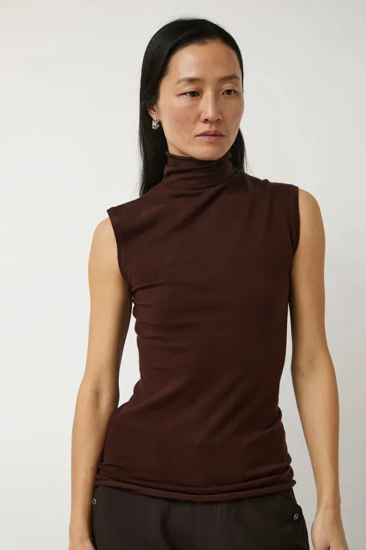 6397 Roll Neck Tank in Brown sold by No. 6
