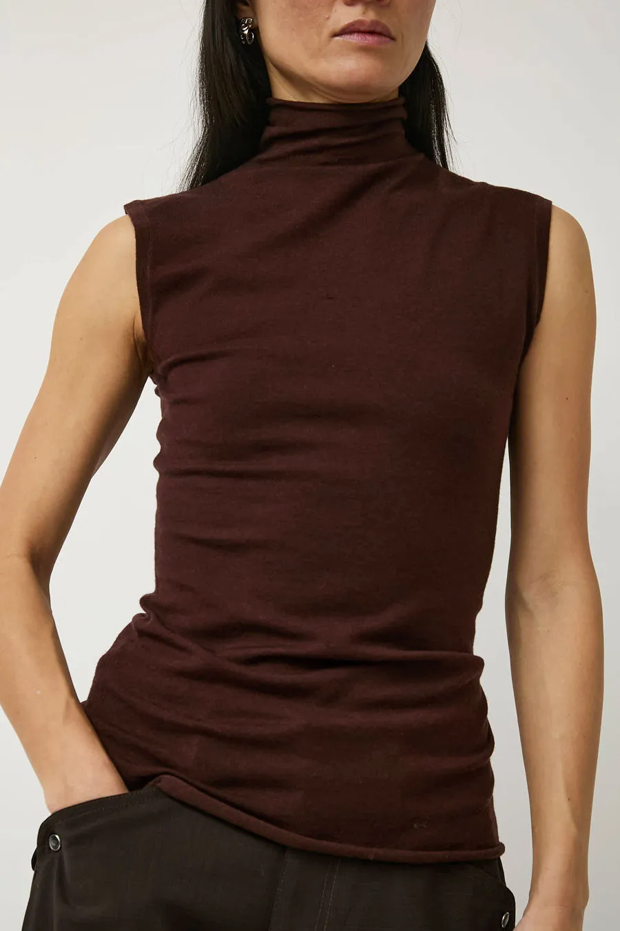 6397 Roll Neck Tank in Brown sold by No. 6 product image thumbnail 3