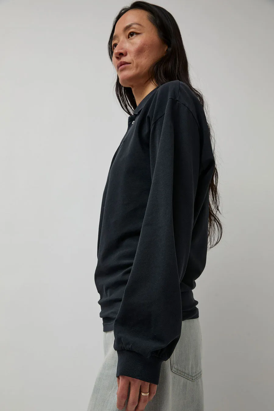 Haikure Freddie Long Sleeve Polo in Carbon sold by No. 6 product image thumbnail 3