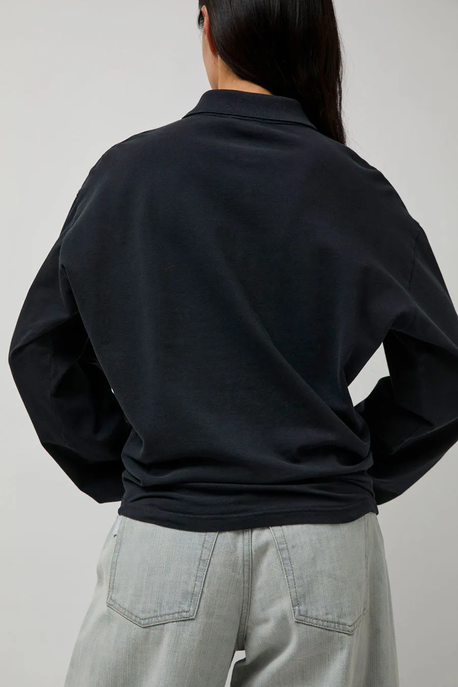 Haikure Freddie Long Sleeve Polo in Carbon sold by No. 6 product image thumbnail 4