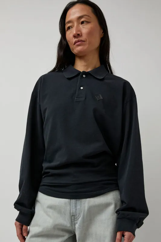 Haikure Freddie Long Sleeve Polo in Carbon sold by No. 6