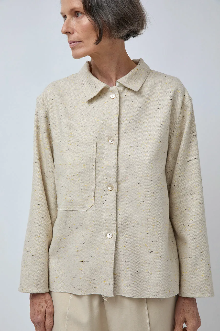 Vladimir Karaleev Mari Shirt in Cream sold by No. 6