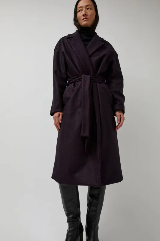 No.6 Ingrid Wrap Coat in Bordeaux made by No. 6