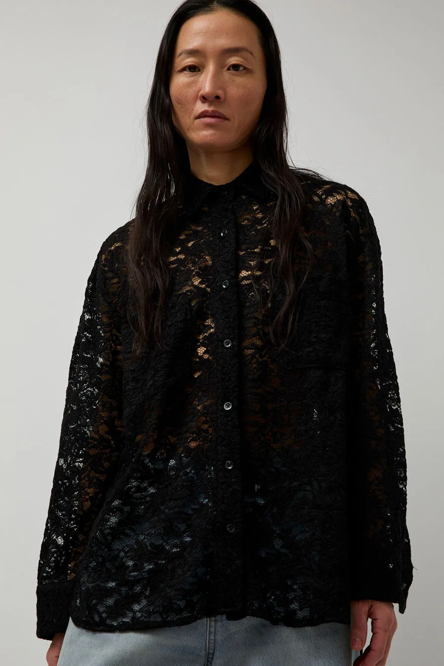 No.6 Lake Shirt in Black Lace sold by No. 6