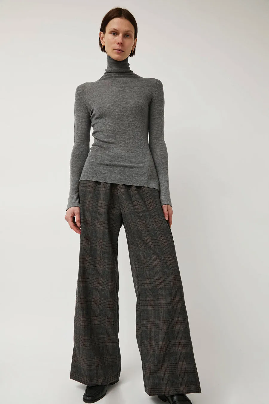 No.6 Mina Pant in Grey and Camel Plaid sold by No. 6