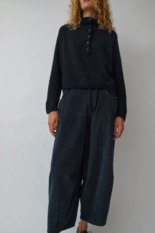 CORDERA Corduroy Baggy Pants in Dark Navy sold by No. 6