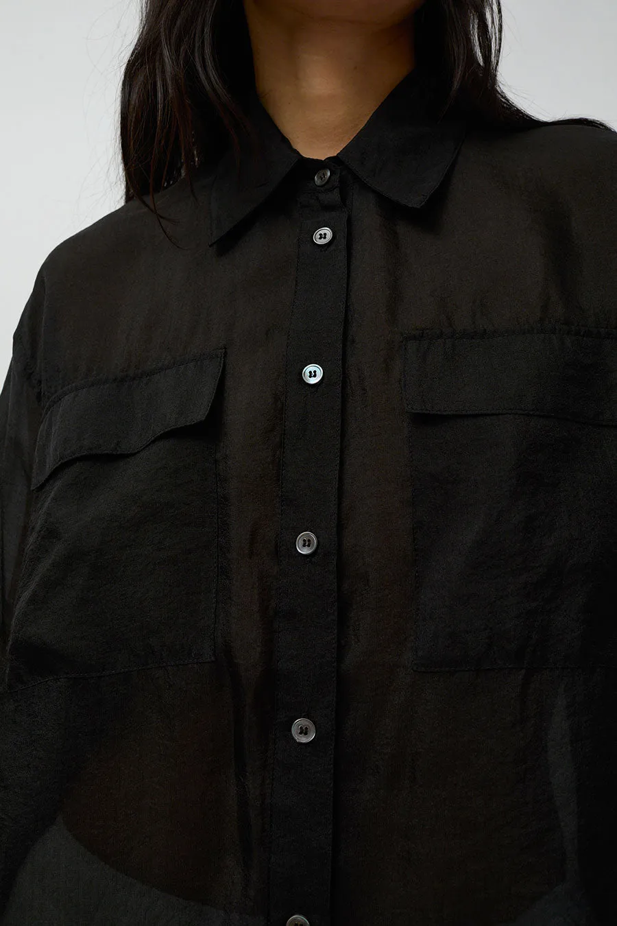 Mijeong Park Organza Sheer Blouse in Black sold by No. 6 product image thumbnail 2