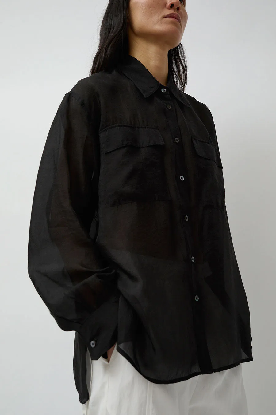 Mijeong Park Organza Sheer Blouse in Black sold by No. 6 product image thumbnail 4