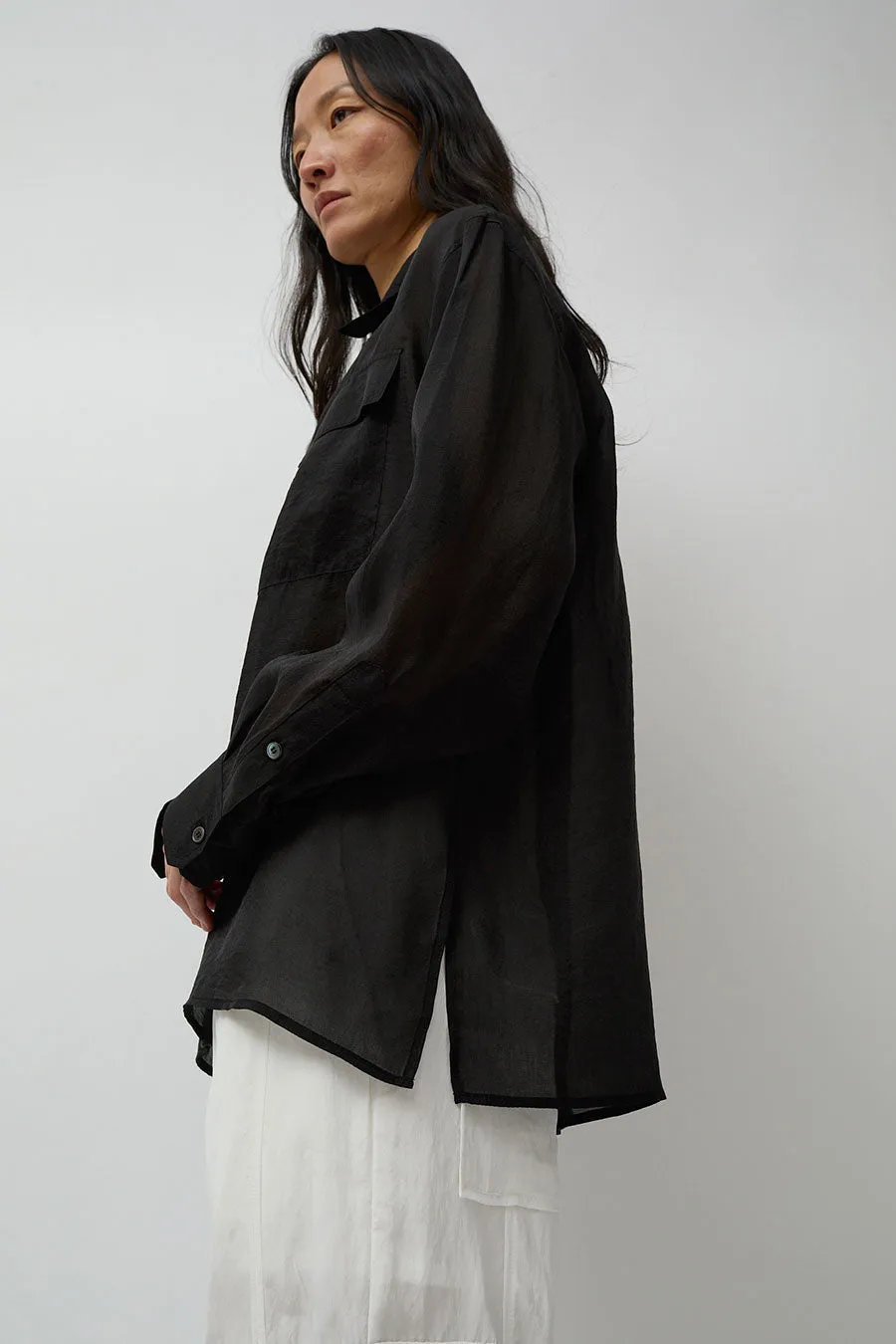 Mijeong Park Organza Sheer Blouse in Black sold by No. 6 product image thumbnail 5