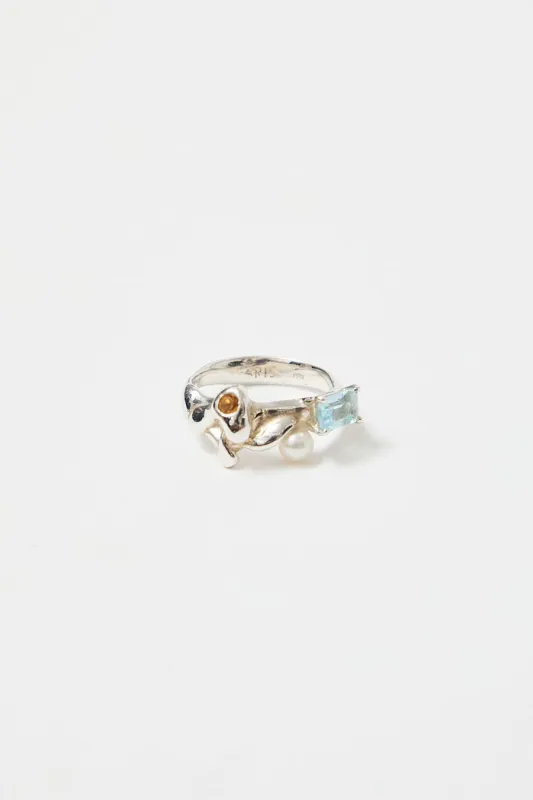 Faris Menage Ring in Silver / Topaz / Citrine made by FARIS