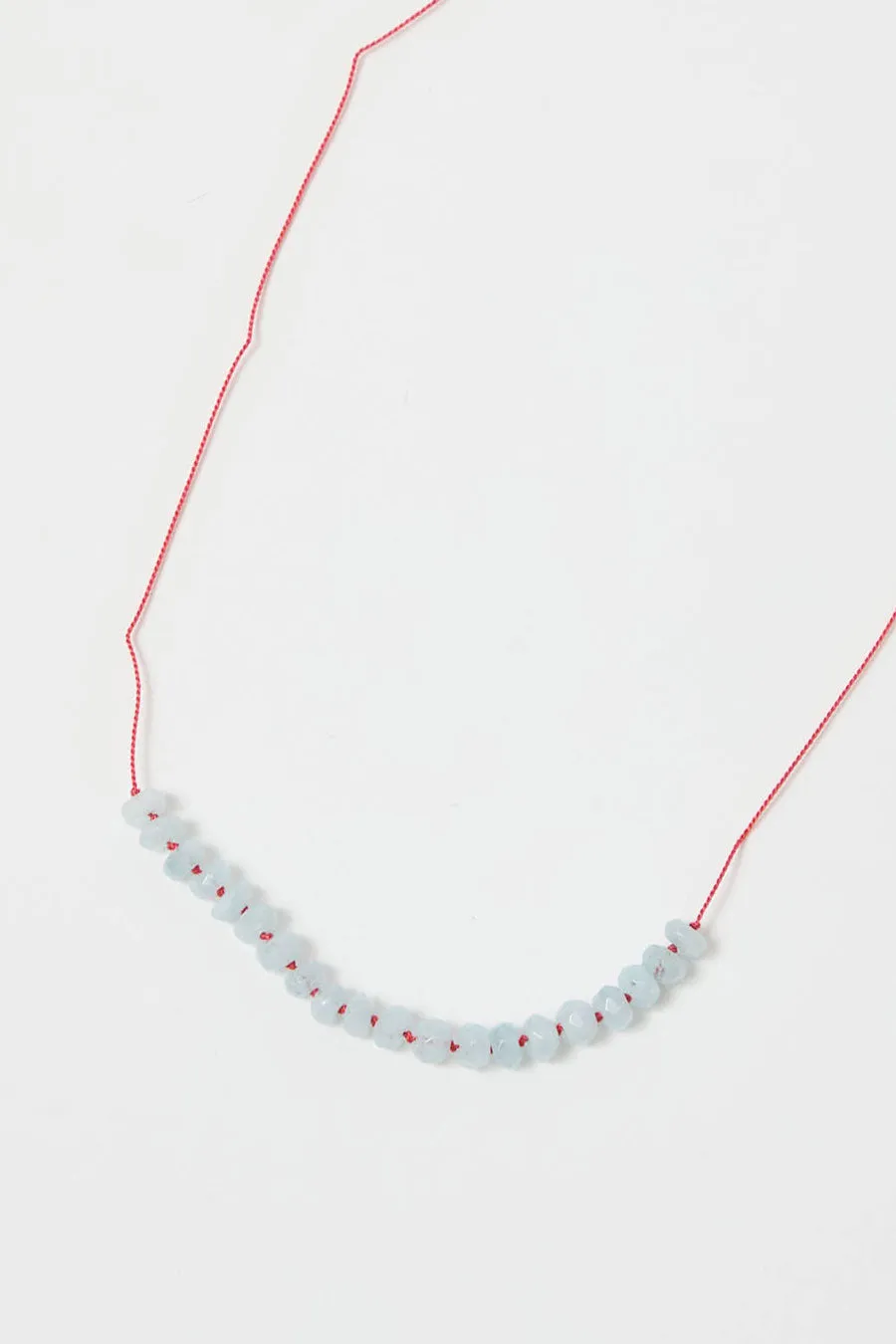Berni Sun Glint Necklace in Faceted Aquamarine and Coral Silk sold by No. 6 product image thumbnail 2