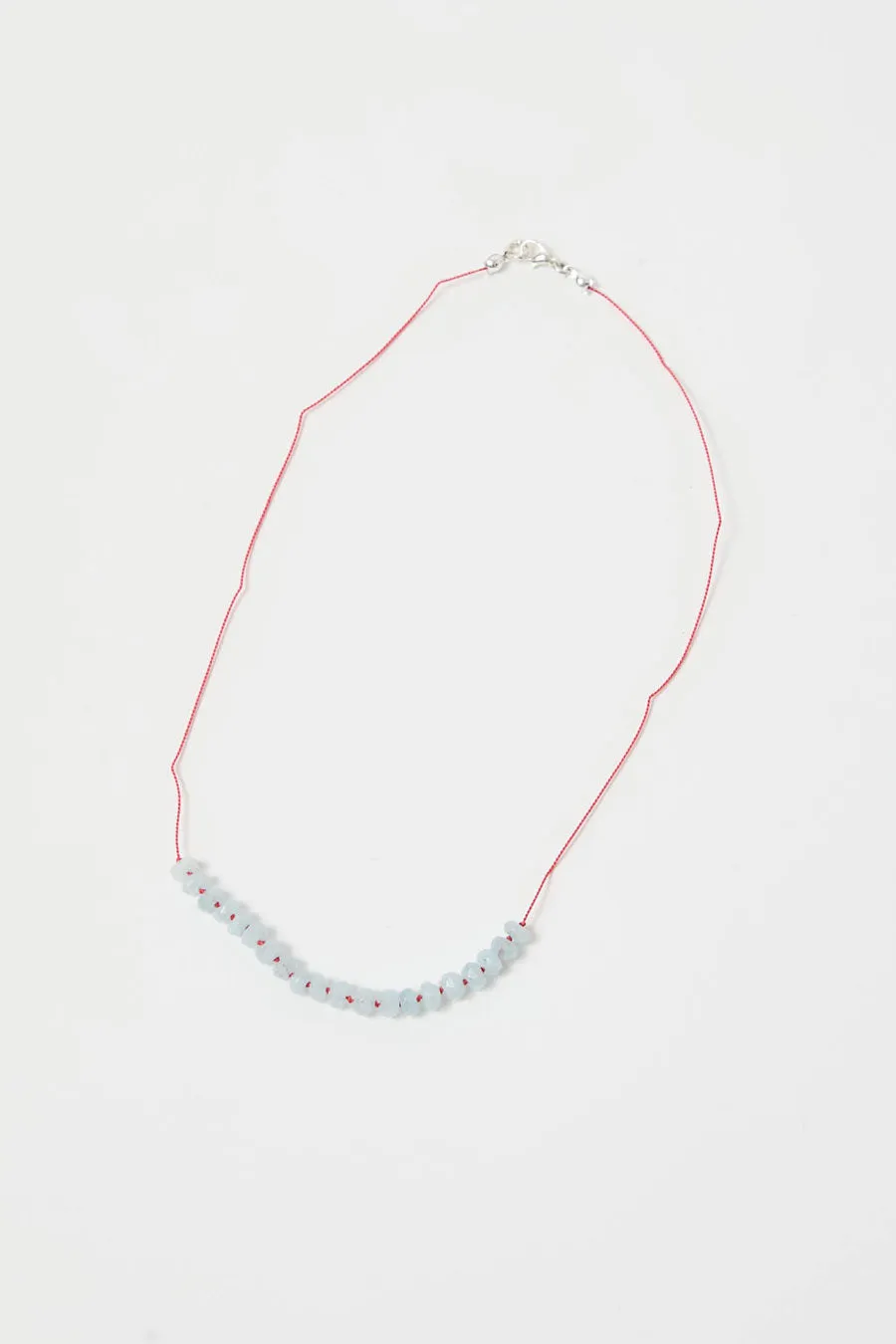 Berni Sun Glint Necklace in Faceted Aquamarine and Coral Silk sold by No. 6 product image thumbnail 4