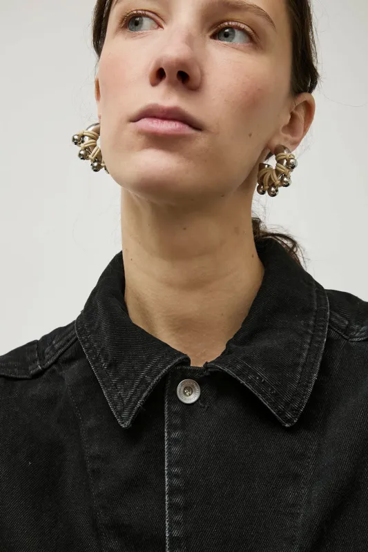 Kitesy Martin Studio La Chunky Earrings in Silvered and Cream sold by No. 6