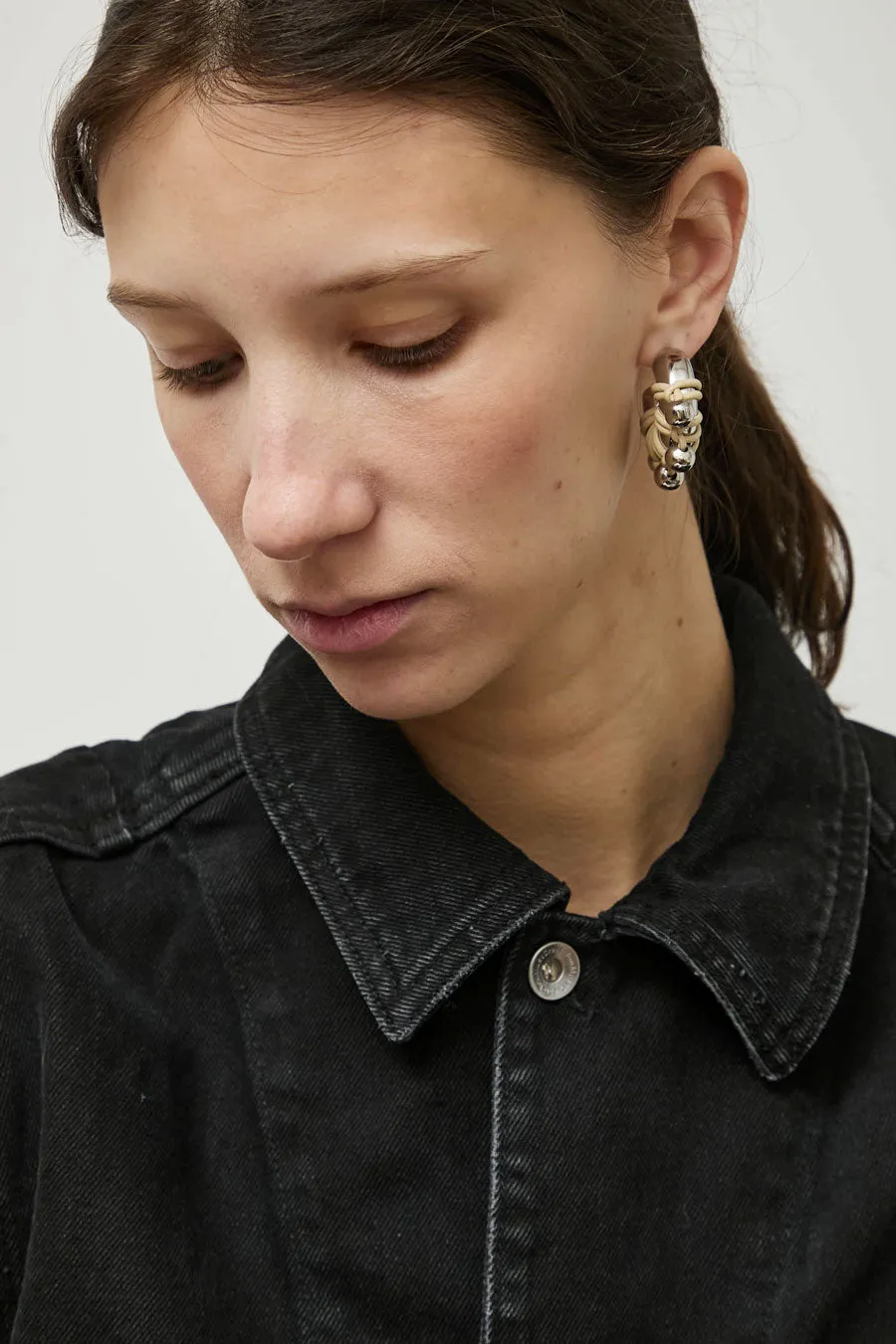 Kitesy Martin Studio La Chunky Earrings in Silvered and Cream sold by No. 6 product image thumbnail 4