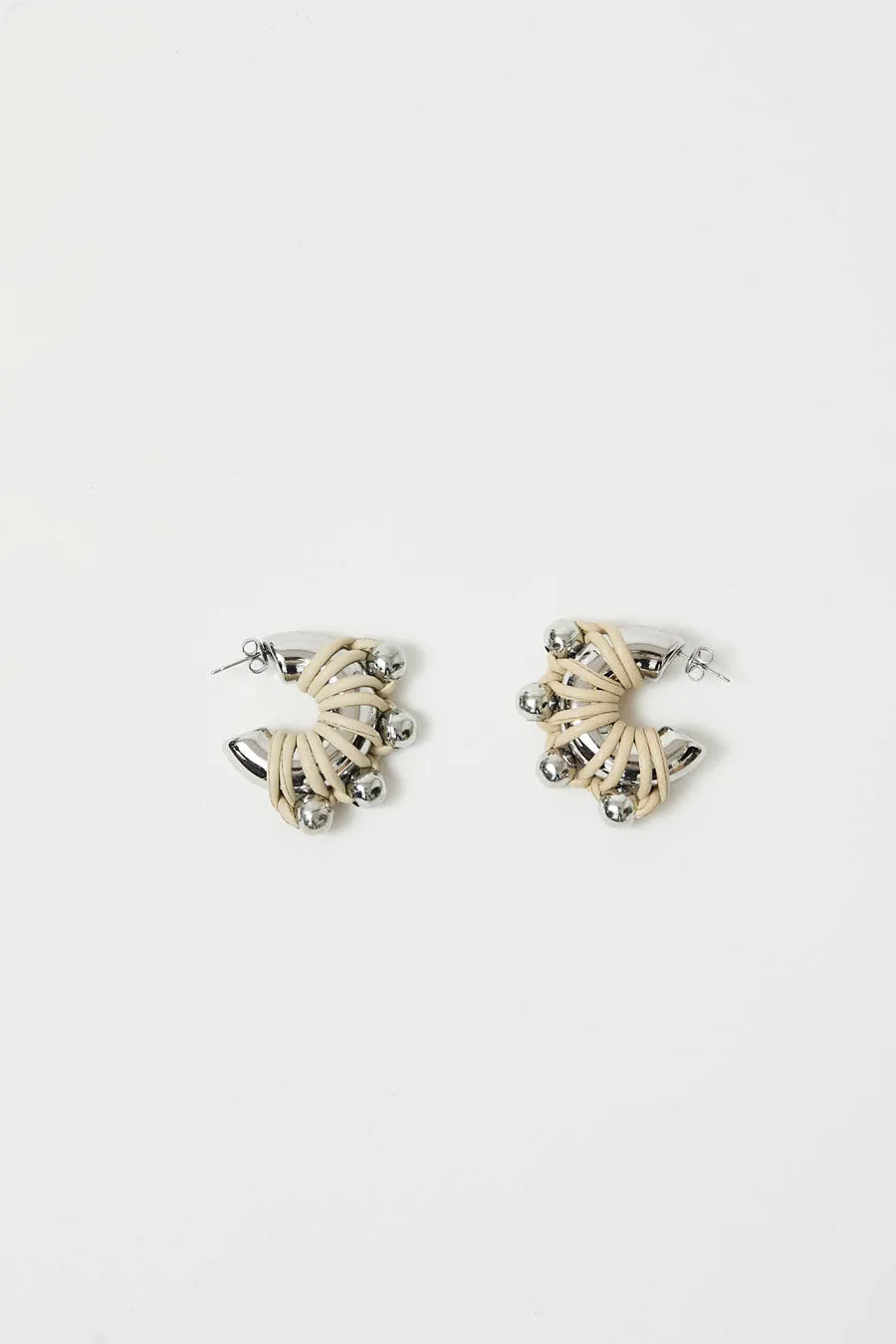Kitesy Martin Studio La Chunky Earrings in Silvered and Cream sold by No. 6 product image thumbnail 2