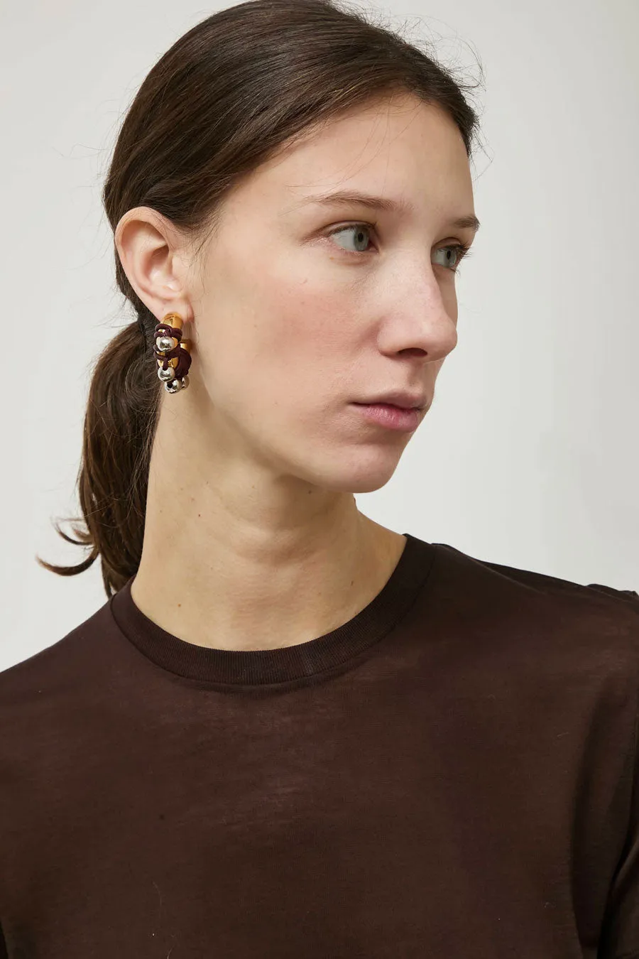 Kitesy Martin Studio La Chunky Earrings in Golden and Burgundy sold by No. 6 product image thumbnail 3