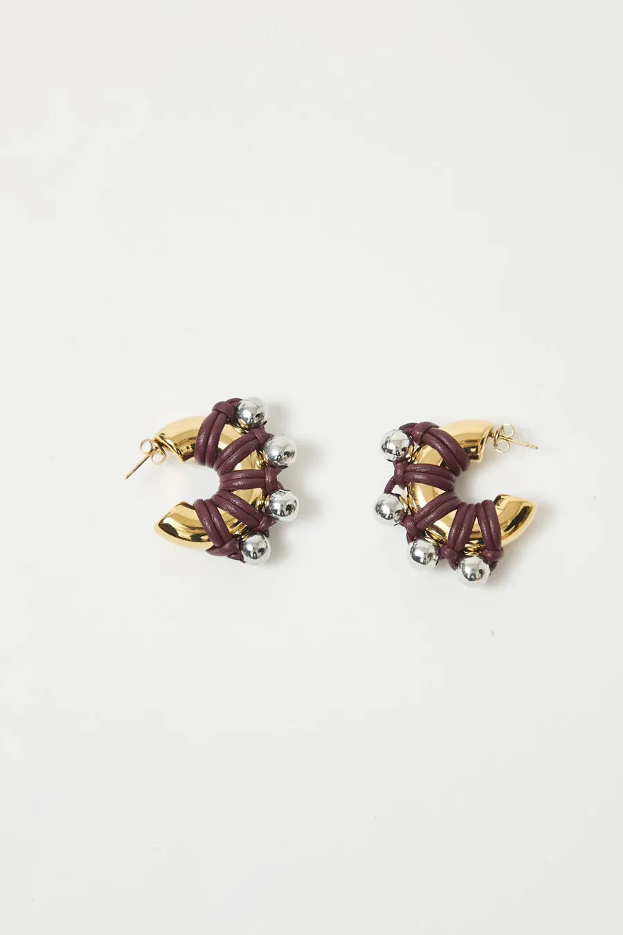 Kitesy Martin Studio La Chunky Earrings in Golden and Burgundy sold by No. 6 product image thumbnail 2