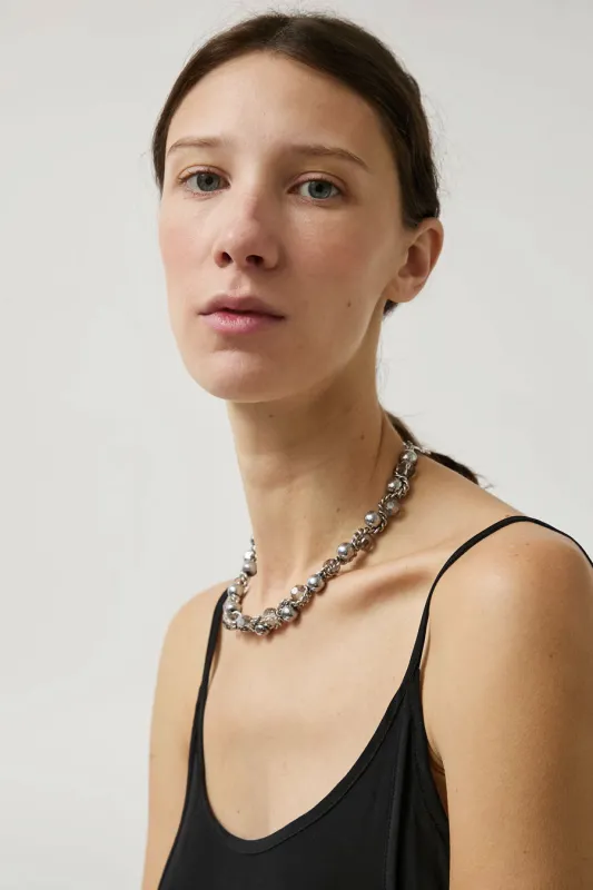 Kitesy Martin Studio Le Serpent Necklace in Silvered and Crystal sold by No. 6