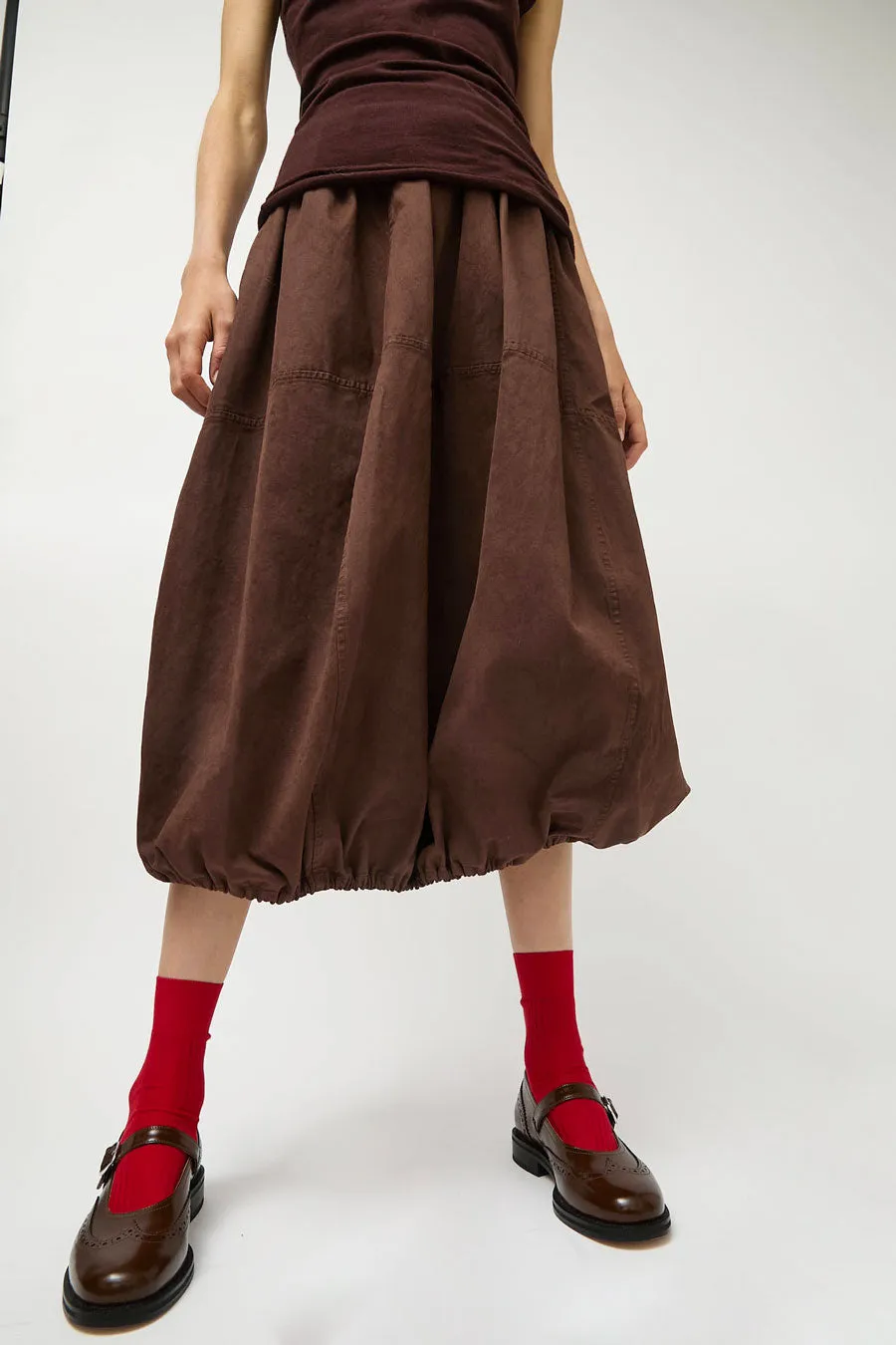 Maria La Rosa Ribbed Mid Calf Bio Cotton Socks in Red sold by No. 6 product image thumbnail 3