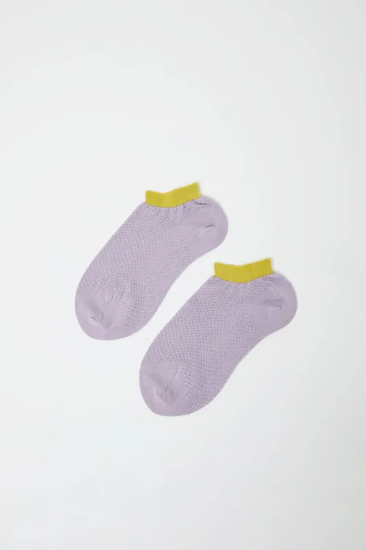 Maria La Rosa Two Tone Ankle Socks in Glicine sold by No. 6