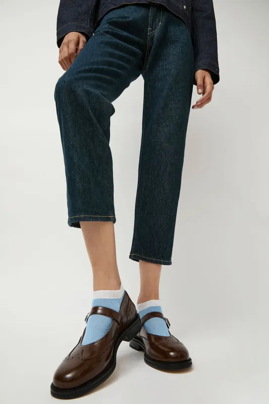 Maria La Rosa Two Tone Ankle Socks in Light Blue sold by No. 6